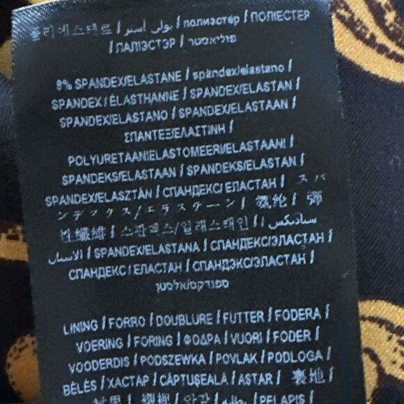 Guess Baroque Italian Black Gold Ponte Mini Party Cocktail XS Asymmetrical Neck - Picture 7 of 7